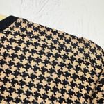Ann Taylor Tan Black Houndstooth Cardigan Sweater Womens SP Preppy Y2K Academia Photo 8