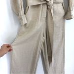 BOA Linen Blend Belted Jumpsuit Cream S Photo 5