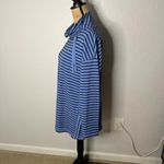 Talbots T Blue Black Striped Tunic Pullover Sweater Cowl Neck Relaxed Size M Photo 6