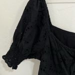 7 For All Mankind  Black Black Eyelet Puff Sleeve Dress Size XL Photo 6
