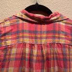 Denim&Co. Ralph Lauren Women’s Lightweight plaid Shirt Size Medium Pink Photo 6