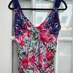 Badgley Mischka  Nadia Tankini Swim Top Tropical Floral Size 12 Photo 0