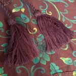 Sundance  Cotton Lightweight Pull On Dark Floral Cargo Pants Blue Teal Size SMALL Photo 5