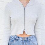Brandy Melville  Ribbed 2 Way Zip Up Cropped Hoodie Photo 0