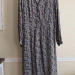 CHAPS Vintage Inspired Navy Floral Midi Dress Romantic Cottage Blue White Modest XL Photo 0