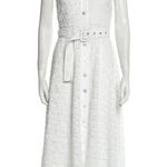 Kate Spade NWT  New York Leaf Lace in Fresh White Button Front Shirt Dress 14 Photo 2