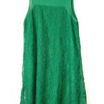 Anthropologie Leifsdottir x  Green Jadeit Silk Lace Swing Dress Size 6 Photo 0
