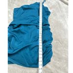 Lulus  Mini Dress Women's L Teal Blue Satin One Shoulder Ruched Sleeveless New Photo 9