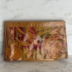 Valerie Leather Clutch Bag Womens Large Tan Multicolor Jaguar Jungle Embossed Photo 1