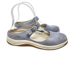 Lands' End  Suede Mary Jane Flats Slip On Shoes Round Toe Light Blue Size US 7 B Photo 1
