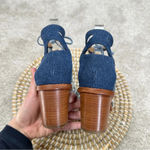 Frye Women's Brielle Gladiator Heels Sandals in Denim Blue Size 7 Photo 7