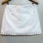 Lilly Pulitzer Charleston Eyelet Tate Skirt Scalloped Edge Lined White Size 00 Photo 1