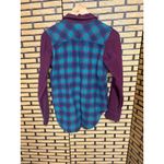 KAVU  Burgundy And Blue Plaid Button Down Shirt Size Small Photo 3
