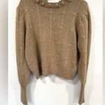 ASTR the Label Scallop Hem Pom Pom Biscuit Cable Knit Sweater Stripe Accent, XL Photo 1