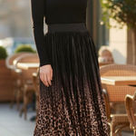 Chico's NWOT Chico’s ANIMAL-PRINT PLEATED MIDI SKIRT Velvet Photo 0