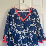 Boden Lilian Kaftan Blue Swim Cover Tunic Top Women's Size 12 Beach Resort Wear Photo 2