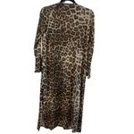 NWOT Triple Seven Animal Print Long Line S Cardigan Lightweight soft stretch Brown Photo 1