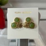 Tory Burch Brand new  gold and green earrings Photo 0