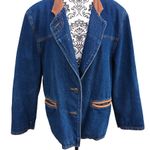 Outback Red Vintage 80s 90s  Denim Leather Lined Jacket Chore Western L Photo 0