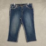 Route 66 Jeans Women 20 Blue Dark Wash Frayed Cropped Denim Photo 0