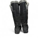 Aquatalia  Women’s Black Suede faux Fur Lined Tall Boots Size 40 Waterproof Italy Photo 3
