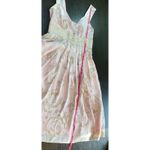 Sundance Pink Silk Floral Midi Dress Size 6 Lace Empire Waist Romantic Party Photo 9