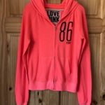 PINK - Victoria's Secret 𝅺Victoria’s Secret neon LOVE PINK zip front hoodie size small Photo 9