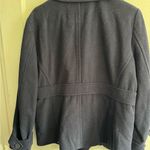 Gap  Wool Blend Pea Coat Jacket Womens Large Double Breasted Navy Blue Photo 2