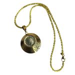 Gold Plated Coin Pendant Necklace Textured Twist Medallion Chain 13.5” JTV Photo 6
