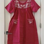 None Nursing Dress Maternity Dress Breastfeeding Dress Embroidered Duster Size L NWOT Photo 0