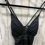 A pea in the pod Criss Cross One Piece Maternity Swimsuit in Black Photo 3