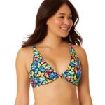 No Bo Bikini Top size medium 7-9 Butterfly Knot adjustable straps v-neck soft Photo 6