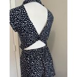 Polka Dot Romper Open Back Sleeveless Casual‎ Jumpsuit Size L Black Size L Photo 9