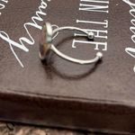 1970s Floral Cabochon Stainless Steel Ring Purple Photo 5