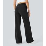 Halara High Waisted Pull On Retro Button Breathable Casual Pants Black Small Photo 3