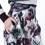 CARVEN Skirt 36 US 4 Abstract Brushstroke Art Print Mini Silk Blend Pocket Wrap Photo 2