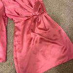 NWT Muse By Marchesa Gardenia One Sleeve Satin Dress in Size 0 & color “Punch” Pink Photo 9