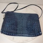 VTG Crocodile Crossbody Purse Blue Blue Embossed Leather Zipper‎ Lined Photo 5