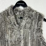Love Token  Luxuries Genuine Dyed Rabbit Fur Vest Natural Gray. Photo 4