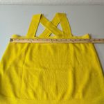 Loft  Women’s Square Neckline Knit Yellow Criss Cross Sweater Tank Size Large Photo 5
