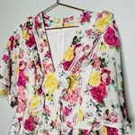 LA MAISON TALULAH Pink White Tea Time Floral Lace Trim Mini Dress Size XS Photo 9