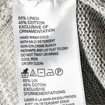 Tommy Bahama Anacapa Silver Linen Blend Fringe Trim V-Neck Hooded Sweater Small Photo 3