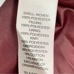 Chico's Zenergy by Chico’s Quilted Embroidered Puffer Moto Jacket Maroon Red Small Photo 13