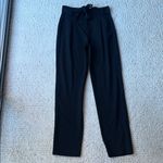 Maje  Wool Blend Pleated Tie Waist High Rise Tapered Trouser Pant Black 38 / M Photo 1