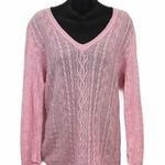 Ralph Lauren Light Pink Linen Cable Knit Sweater Size Large Photo 0