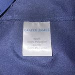 Draper James Navy Swiss Dot Sheer Ruffle Neck Long Sleeve Blouse Top Womens S Photo 8