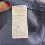 James Perse  Estilo Mini Skirt Women's 3 Blue 100% Linen Drawstring Elastic Waist Photo 3