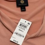 JM Collection Puff Sleeves Tee Shirt Top V-Neck Stretchy Pink Sunstone Small Photo 2