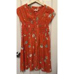 Free People Greatest Day Mini Dress Orange Floral Festival Boho Beach Size XS Photo 2