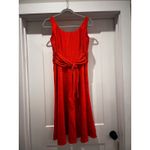 Coldwater Creek  Silk Burnt Orange Sleeveless Midi Western Style Dress Size 10 Photo 11